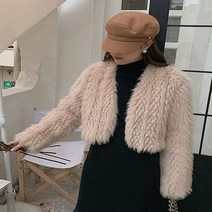 어썸클로젯 메이시 노카라 연말 숏 에코퍼자켓