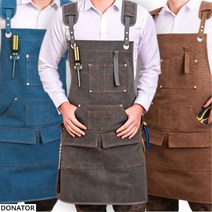도나토르 공방 작업용 바리스타 데님 앞치마, 블루