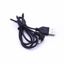 TS GLOBAL USB 2.0 수-직각 90 도 3.5mm 1.35mm DC 전원 플러그 배럴 5v 케이블 흰색/검정색, 02 balck