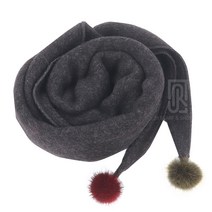 여성 밍크방울 소프트 기모 삼각 머플러 목도리 데일리