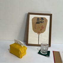 티슈케이스 패브릭 북유럽 레트로 소품 린넨 인테리어, 담황색