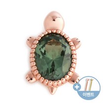 [비앤비골드]14K18K 장수 거북이 그린투어멀린 펜던트 JNP17307