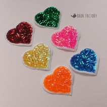 바다팩토리 스팽글 하드 와펜 열패치 DIY 리폼 재료, 블루, 1개