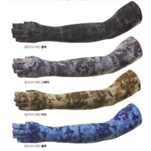 밀리터리 여름용 골프 등산 남성 자외선차단 냉감 반장갑 팔토시 손가락 쿨토시, 밀리터리 블랙