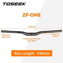자전거 부품 용품 전기자전거Toseek zf-one mtb 탄소 핸들 바 핸들 바 31.8580-720740760mm 산악 액세서리용 매트 블랙 핸들, 협력사, 상승-640mm
