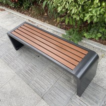 야외 조경 의자 벤치 목재 철제 나무 의자 정원 흡연실, 150x40 높이 45 블랙 아연 도금 강관