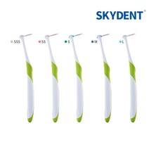 스카이덴트 003 가정용 치간칫솔 ㄱ자형 치간치솔 SKYDENT 교체용 리필형 리필 임플란트 교정장치 덴탈케어 치아관리 치솔 칫솔, S