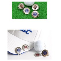 남녀 화이트 골프모자 포인트 컬러큐빅 볼마커 워크샵 아빠선물 깔끔, 레드