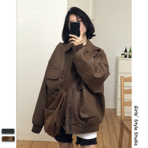 빈티지 여성 가죽자켓 PU 가죽코트 추동 라이더 자켓 루즈핏코트