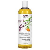 나우푸드 Solutions 라벤더 아몬드 마사지 오일 16fl oz(473ml), 16 액상 온스