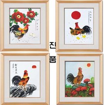 진품 / 진품 닭그림 합격 승진 공부방 서재 생기 액자 풍수에좋은 인테리어 거실 현관 침실 그림 공부잘하는 동양화, 3번그림
