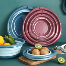 카라반 청수통 캠핑카 대용량 접이식 버킷 휴대용 대야 세차 도구 과일 가정용 청소 용품, 한개옵션1, 04 Red wine S