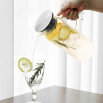 모던 심플 테이블웨어 내열 유리 위생적 물병 차병 물통 보틀 4종, 02.세라픽물병1200ml