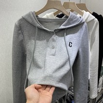여성 후드티 반팔 티셔츠 롱 반팔티 여자후드티 오버핏 인박카048