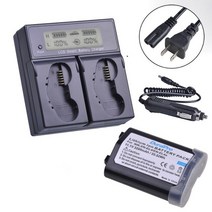 니콘배터리 3200mah en-el4 en-el4a 배터리 충전기 니콘 d3s d3 d2z d2h d2hs d2x d2xs d3x f6 호환, 우리 충전기 1 배터리