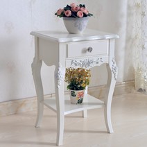 화이트엔틱콘솔 레트로하우스현관앞 폭좁은 엔틱 가구 장식장, 실버 40x35 높이 60 (화이트)