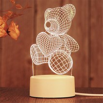 지니샵 usb 아크릴 3d 무드등, 06 타이니 베어