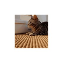 고양이 화장실 모래 사막화방지 발판 엠보싱매트 5color (S M L), 베이지