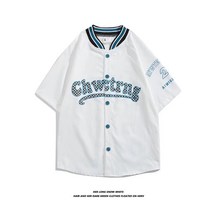 M-3XL 남성용 느슨한 캐주얼 패션 셔츠 야구 반팔 셔츠 1245