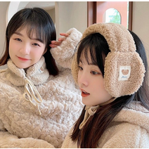 양털 곰돌이귀마개 귀도리 뽀글이 귀마개 방한귀마개 목도리