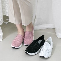 큐빅메쉬슬립온 봄여름운동화 중년여성신발 발편한