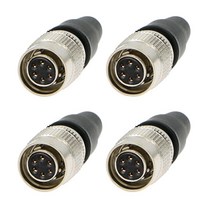 Alvins Creativity Hirose 6핀 암 커넥터 HR10A7P6S Basler GIGE AVT CCD 카메라용 원형 플러그 4개