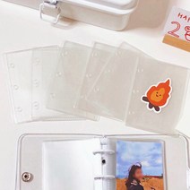 3공 포토카드 투명 속지 내지 포카 폴라로이드 엽서 보관 10p [3-Hole Mini Photo Card Inner Pocket Sheet 10p]