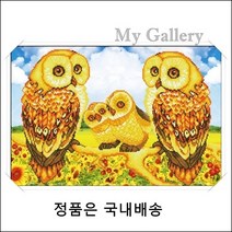 제제뉴 황금부엉이와해바라기 보석십자수 DIY키트 B1225, 혼합색상, 1개