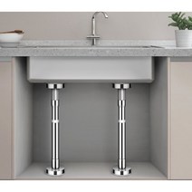 싱크대 하부 지지대 무타공 봉 막대 리프팅 지탱 거치대 브래킷, 1팩 (50-80cm) 확장 가능