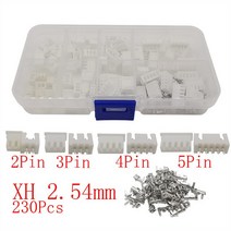 전선연결부품 230 개/대 XH2.54 2.54mm/PH2.0 2.0mm 피치 터미널 키트 커넥터 2Pin PH JST 와이어 어댑터, 01 XH 2.54mm