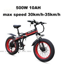 전기자전거 2023년신상 전기 자전거 48V 1000W 강력한 접이식 눈 ebike 45 kmh 128Ah 배터리 20 인치 광폭 타이어, 빠른해외배송, 500W 10AH