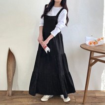 스위트플러스 임부복 23년 봄 찰랑 캉캉 드레시 멜빵 원피스