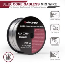 논가스 아크 용접기 ARCCAPTAIN 용접 와이어 Mig Flux 코어 1KG 0.9mm 자기 차폐 가스-Less E71T-GS 스테인, 한개옵션0