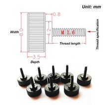 15pcs m1.6 탄소강 엄지 나사 메트릭 널링 큰 플랫 헤드 조임 나사 수동 조정 볼트 베이클라이트 산업 손잡이, 5개 m1.6, 폭8 x 깊이 3.5mm, 4mm