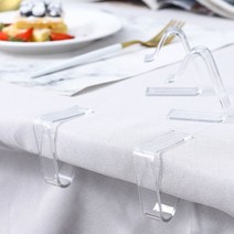 드림 1+1 투명 식탁보 테이블보 고정 클립 4P 커버 시트 클립 러너 집게 밀림 방지, 대형, 대형