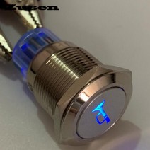 zusen 19mm 조명 혼 기호 순간 푸시 버튼 스위치zs19f-11dtg12vn 조명 혼 기호 포함, 푸른, 12V