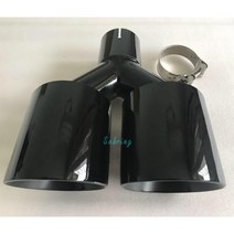 자동차 머플러 스테인레스 스틸 블랙 스큐 더블 범용 액세서리 수정 배기 파이프