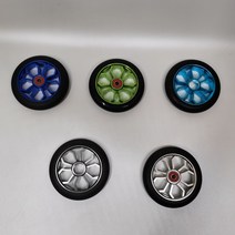 스턴트스쿠터 묘기킥보드 360 묘기용 두발 킥보드 MNQ 익스트림 스쿠터 배럴 알루미늄, 컬러 노트가 있는 12024mm 알루미늄 합금 휠