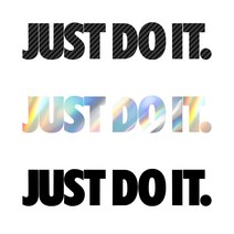 JUST DO IT 저스트두잇 포인트 데칼스티커, L, 카본