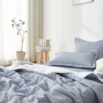 꿀팡 아사면 얇은 여름 냉감 쿨링 봄 간절기 홑 시어서커 모기퇴치 이불 세트/단품 퀸/싱글