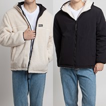 스타일에스 남성 여성 빅사이즈 양털 후드집업 후리스 리버시블 양면 후드 경량 패딩점퍼