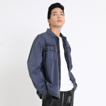 아이유즈 NOB NOB 남자 빈티지 워싱 셔츠형 데님 청 자켓
