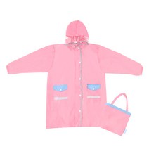 윙하우스 핑크 레인코트 우비 우의 비옷 투명창 책가방 백팩 공간 확장 단추 똑딱이 아동 어린이집 유치원 초등 학생 남아 여아