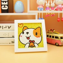 홈데코 (2+사은품) 액자포함 아동 보석십자수 캐릭터 30종 (택1), 17.종 강아지, 1개
