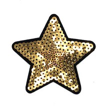 열접착식 와펜 스팽글빅골드스타517 자수 패치 다림질