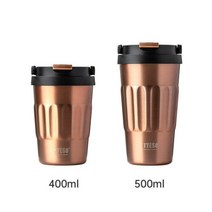 플라스크 휴대용 술병 400ml500ml 더블 304 스테인레스 스틸 커피 열 컵 wtih 핸들 자동차 보온병 병 진공 여행 머그, 금, 500ml