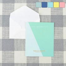 파스텔 투톤 감사 축하 카드 봉투 세트 10개 격려카드 편지카드, 노랑색