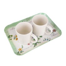 사각 쟁반 3호 약30x22cm 가정용 트레이 꽃무늬 예쁜, 벤타샵상품선택