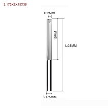 CNC조각기 각인기1개 3.175mm 4mm 6mm 8mm 2 개의 플루트 스트레이트 슬롯 엔드 밀링 커터 목재 CNC 조각, 06 3.175X2X15X38