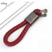 NEW 손으로 가죽 자동차 열쇠고리 공용 로프 허리 매력 헤이 홀더 쥬얼리 k2098, Dark Red2